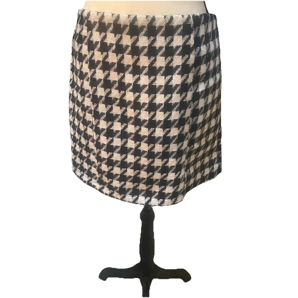 Altered State White Black Plaid Mini Skirt Large Y2K Preppy Clueless Houndstooth